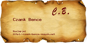 Czank Bence névjegykártya
